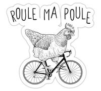 Roule Ma Poule Cadeau Vélo Rouler Humour Poule Autocollant Sticker