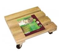 Support à roulettes bois carré ""Flora Roll Lasure"" - 40 x 40 cm