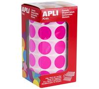 APLI Gommettes rondes en rouleau Kids 16721 – Fuchsia – Ø 20 mm