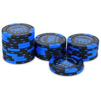 Rouleau 25 jetons Premium Poker Bleu
