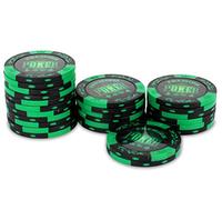 Rouleau 25 jetons Premium Poker Vert
