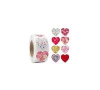 Rouleau 500 autocollants Coeurs Décoratifs, 8 Motifs Assortis,Artisanat et Emballage Cadeau,scrapbooking, DIY,maison,stickers à coller portables,cahiers,bouteilles d'eau,sticker imperméable