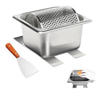 Rouleau à Beurre en Acier Inoxydable, 1.8L Rouleau à Beurre Manuel, Applicateur de Beurre, Utilitaire de Cuisine Rotatif,Facile à Nettoyer,Rouleau à Beurre pour Boutique,Cuisine,Steaks de Pain de Maïs