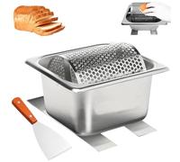 Rouleau à beurre en acier inoxydable avec spatule, 1 l, ceinture avec support, rouleau à beurre, rotatif et distributeur de beurre pour pain de maïs, steaks dans la cuisine