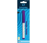 Schneider stylos roller voice, m, bleu royal, indélébile, encre sur carte blister + 2 tintenp.