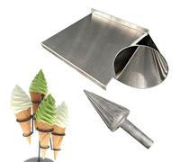 Rouleau à cornets de gaufre, moule à cornets antiadhésif, outil de façonnage de cornets de gaufre en acier inoxydable, texture transparente, idéal pour la confection de nems croustillants