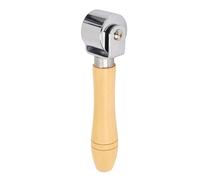 Rouleau à cuir professionnel en acier inoxydable avec manche en bois pour le travail du cuir, le collage, le laminage et le lissage des coutures. (S 2,5 cm)