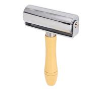 Rouleau à cuir professionnel en acier inoxydable avec manche en bois pour le travail du cuir, le collage, le laminage et le lissage des coutures. (L 10cm)