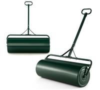 Rouleau à Gazon Jardin 63L Largeur 90cm Ø30cm COSTWAY-en Métal-Remplissage Eau/Sable-Poignée Pousser/Tirer-Barre de Grattoir-Vert