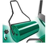 TECTAKE Rouleau à gazon 60 cm avec Brancard en Acier - Remplissage Eau ou Sable 48 L - Vert