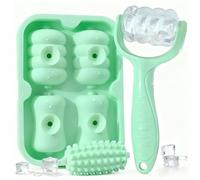 Rouleau à glace 2 en 1 pour le visage et les yeux - Moule à glace texturé en silicone réutilisable, outil de soins de la peau pour soulager les poches et la douleur