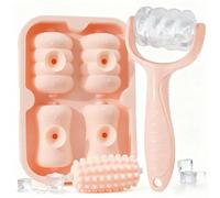 Rouleau à glace 2 en 1 pour le visage et les yeux - Moule à glace texturé en silicone réutilisable, outil de soins de la peau pour soulager les poches et la douleur