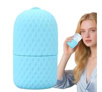 Rouleau à glace pour le visage, masque facial en silicone avec poignée ergonomique, forme de refroidissement, thérapie par le froid, soins de la peau, compatible pour les voyages, la maison et