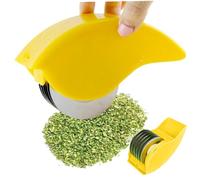 Rouleau à herbes, hachoir à herbes manuel avec 6 lames en acier inoxydable PP coupe- tranchant détachable lavable hachoirs pour coriandre, oignon vert, persil jaune.