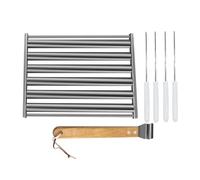 Rouleau À Hot Dogs Pour Gril - Rouleau À Hot Dogs Pour Barbecue Avec Manche En Bois | Outils De Cuisson En Acier Inoxydable Avec Poignée En Bois Accessoires De Camping Et Fête Pour Activités Extérieur