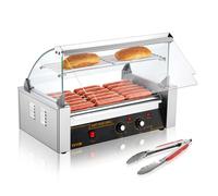 Rouleau à Hot-dogs-VEVOR-7 Rouleaux-Machine à Griller les Saucisses en Acier Inoxydable avec Double Contrôle de Température