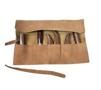 Rouleau à outils en cuir - Sac à outils fait main en cuir PU de 39 cm | Gaines de couteaux de chef Pochette de rangement avec 5 fentes 186 g | Porte-stylo vintage grande capacité