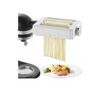 Rouleau à Pâtes pour KitchenAid 3-en-1 Accessoire à Pâtes pour Robot Pâtissier avec Laminoir et 2 Rouleaux Découpeurs en Inox 8