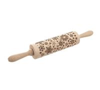 Rouleau à pâtisserie décoratif rotatif en bois en forme de flocon de neige 39 cm