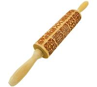 Rouleau à pâtisserie en bois | Rouleau à pâtisserie en relief, gaufrage gravé de Noël, grille carrée en bois, moule biscuits, outils de cuisine pour la cuisson