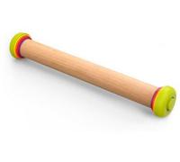 Joseph Joseph PrecisionPin - Rouleau à pâtisserie avec 4 Anneaux d'épaisseur Ajustables, Anti-Adhérent, pour pizza, biscuits, pâte, en Bois de hêtre, Multicolore