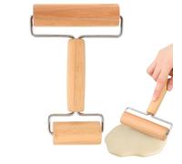 Rouleau à pâtisserie - Petit et moyen - Avec deux rouleaux - En bois - Accessoire Pâtisserie - Convient pour étaler la pâte à la main, pizza, desserts et boulettes