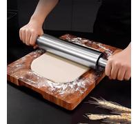 rouleau à pâtisserie Rouleau À Pâte À Pizza Ultra-robuste Diamètre, Rouleau À Pâtisserie En Acier Inoxydable Antiadhésif, Rouleau À Pâtisserie Pour Gâteau, Biscuit, Pain, Tortilla, Pizza(Total 47cm/18