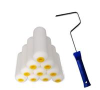 Rouleau à peinture 11 pièces/ensemble 4 pouces Kit de brosse rouleau en mousse rouleaux éponge for décoration murale outils pinceaux décoratifs for intérieur for(Set A(water Foam))