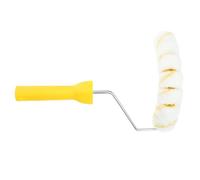 Rouleau à Peinture Arqué 7 Roues pour Tubes, Application Uniforme | Fer, Polyester et Plastique, Poignée Légère Antidérapante, pour Tuyaux 10 à 20cm