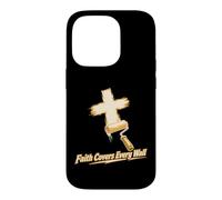 Rouleau à Peinture Faith Covers Every Wall Cross Coque pour iPhone 14 Pro