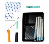 Rouleau à Peinture - Kit Polyvalent Complet | Pinceau avec Bac | pour Clôtures, Terrasses, Bricolage, Plafonds, Décorations, Armoires, Portes, Projets