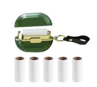 Rouleau à Poussière Portable Double Face Vert pour Vêtements et Poils | Recharge Brosse Adhesive, Format Voyage, Haute Adhérence, Facile à Glisser Paquet ou Valise, As ABS PP