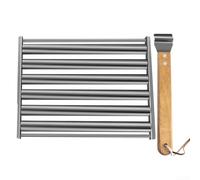 Rouleau à saucisses en acier inoxydable pour hot-dog - Support amovible pour barbecue de camping (18 x 24 x 4 cm)