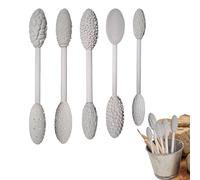Rouleau à structure d'argile | Outils multifonctions pour véhicules de poterie à double tête ovale Lot de 5 rouleaux | Modélisation détaillée de la sculpture pour débutants Kit d'outils d'art d'argile