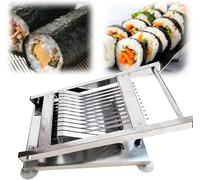 Rouleau à sushis, trancheuse à sushis en acier inoxydable coupe rapidement uniformément, segment 8/10/12 pour restaurants, snack-bars, 12 sections