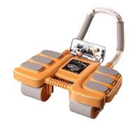 Rouleau abdominal à 4 roues avec support de coude et rebond automatique - Entraîneur de roue abdominale pour exercices de base, équipement de gym à domicile, conception antidérapante,Orange-4 wheels