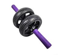 Rouleau abdominal à double roue pour exercices abdominaux, entraînement sans rebond avec roues en caoutchouc de 16,5 cm, équipement de fitness pour entraînement à domicile (noir + violet)