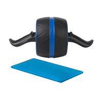 Rouleau abdominal - Rouleau abdominal à roue, rouleau d'entraînement à double roue | Genou bien rembourré, bloc de genou inclus, outil compact pour le rebond de l'intérieur et