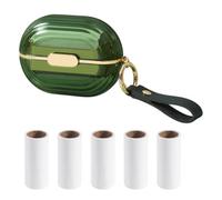 Rouleau Adhésif Portable Double Face Vert pour Vêtements et Poils | Recharge Brosse Adhesive, Format Voyage, Feuilles Faciles à Déchirer, pour Paquet à Main, 5 Recharges