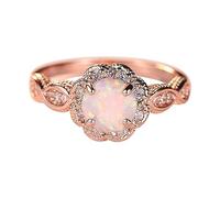 Rouleau Anneau Bijoux diamants Bague en strass Alliage Bijoux Anneaux Femmes Zircon Anneaux Pour Femmes Présentoir Fournitures Bagues (Rose Gold, 11)