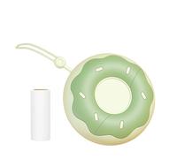 Rouleau anti-peluches - Outil de nettoyage - Poils d'animaux - Portable - En forme de donut - Avec feuilles détachables inclinées - Brosse de nettoyage compacte pour vêtements, voyages, bureau et