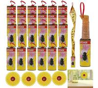 Rouleau Attrape Mouche,16 Pièces Attrape Mouche,Bandes de Papier Mouches,Tue Mouche Adhesif,Attrape Mouche Collant,avec 4 Mouches Piège Autocollant,pour Les moustiques et Autres Insectes Volants
