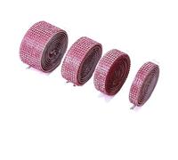 Rouleau autocollant pour décoration de vêtements et chaussures Rose 4 rangées - 8 mm