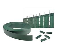 Rouleau brise-vue PVC BALDO vert RAL 6005 - 60 m x 46 mm - Lamelles occultantes souples pour clôture rigide - Anti-UV - Clips inclus - Résistant eau et intempéries - Jardin & extérieur