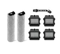 Rouleau brosse et filtre compatibles avec aspirateur sans fil Tineco Floor One S3/iFloor 3, pièces de rechange, 2 rouleaux brosses + 4 filtres + 1 brosse de nettoyage