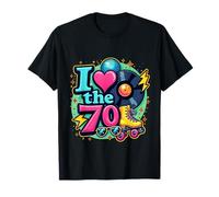 Rouleau Cassette rétro en Vinyle avec Inscription « I Love The 70s » T-Shirt