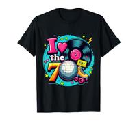 Rouleau Cassette rétro en Vinyle avec Inscription « I Love The 70s » T-Shirt
