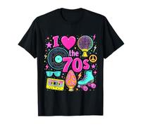 Rouleau Cassette rétro en Vinyle avec Inscription « I Love The 70s » T-Shirt