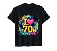 Rouleau Cassette rétro en Vinyle avec Inscription « I Love The 70s » T-Shirt