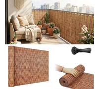 Rouleau Clôture en Roseaux Naturels avec Attaches 100/120/130/150/180 cm Brise Vue Bambou Intimité Canisse Pare Soleil Coupe Vent pour Jardin Balcon Extérieur Terrasse Piscine(Brun)